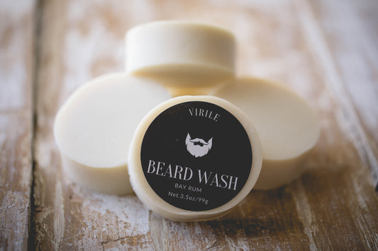 handmade beard wash scented with bay rum 
