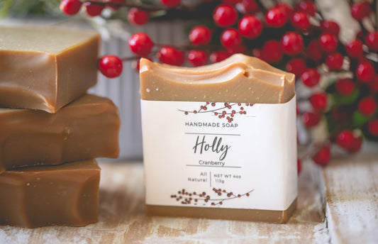 Handmade bar soap scented with Cranberry oil